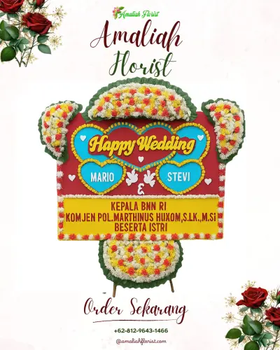 Karangan Papan Bunga Pernikahan di Muncang
